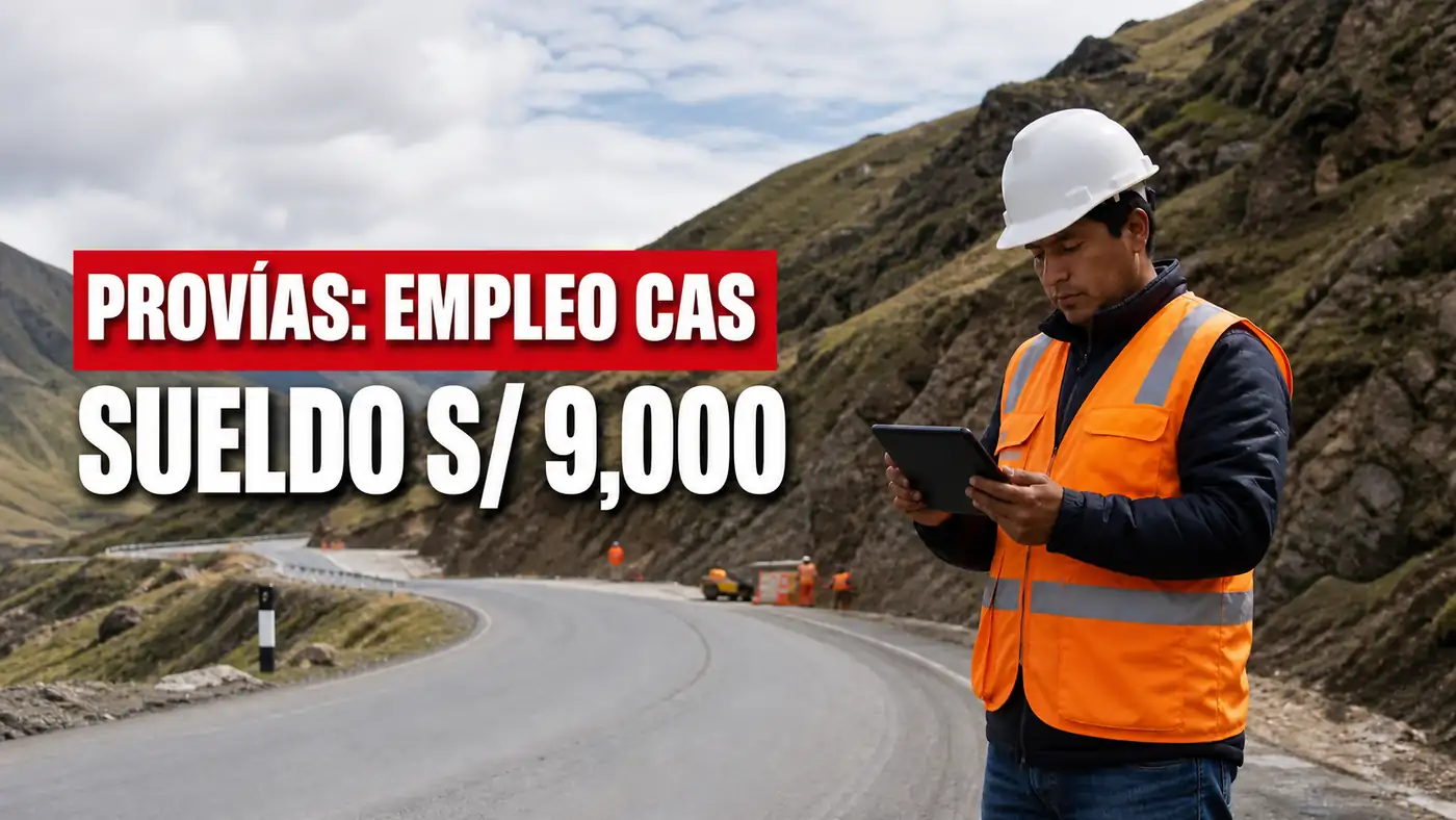 Especialista de Provías trabajando en una carretera de Huancavelica
