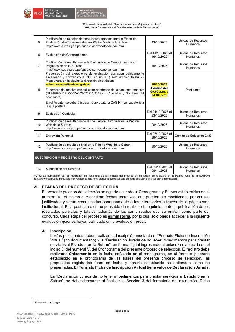 Cronograma oficial: inscripción del 6 de octubre y etapas posteriores